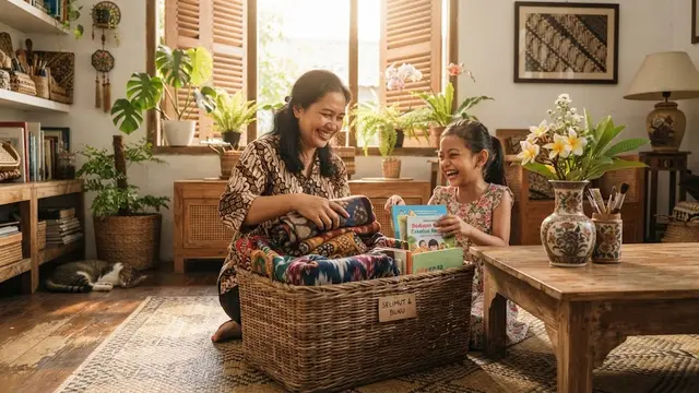 Cara membuat rumah terlihat mahal dengan budget kecil dan cocok untuk isi waktu luang saat weekend bersama anak model gunakan barang lama dengan fungsi baru