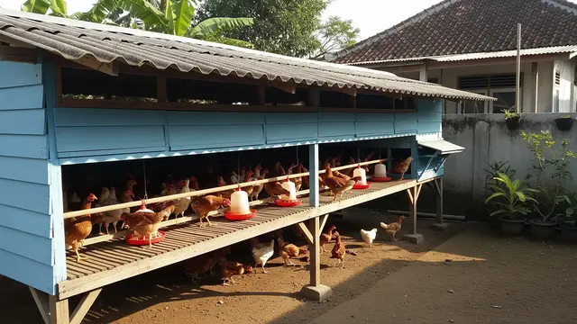 Kandang Panggung dengan Atap Asbes