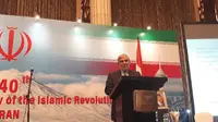 Duta Besar Iran untuk Indonesia, Valiollah Mohammadi dalam sambutan Peringatan 40 Tahun Revolusi Islam Iran