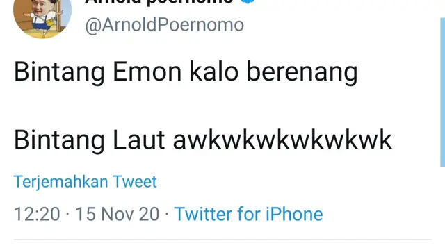 Cuitan chef Arnold. (Foto: Twitter @ArnoldPoernomo)