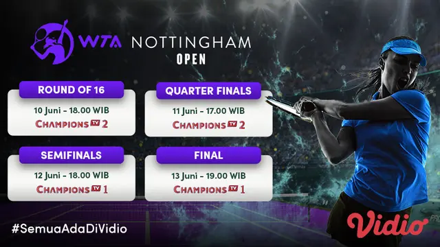 Live Streaming Pertandingan WTA Nottingham Open 2021 Pekan Ini di Vidio
