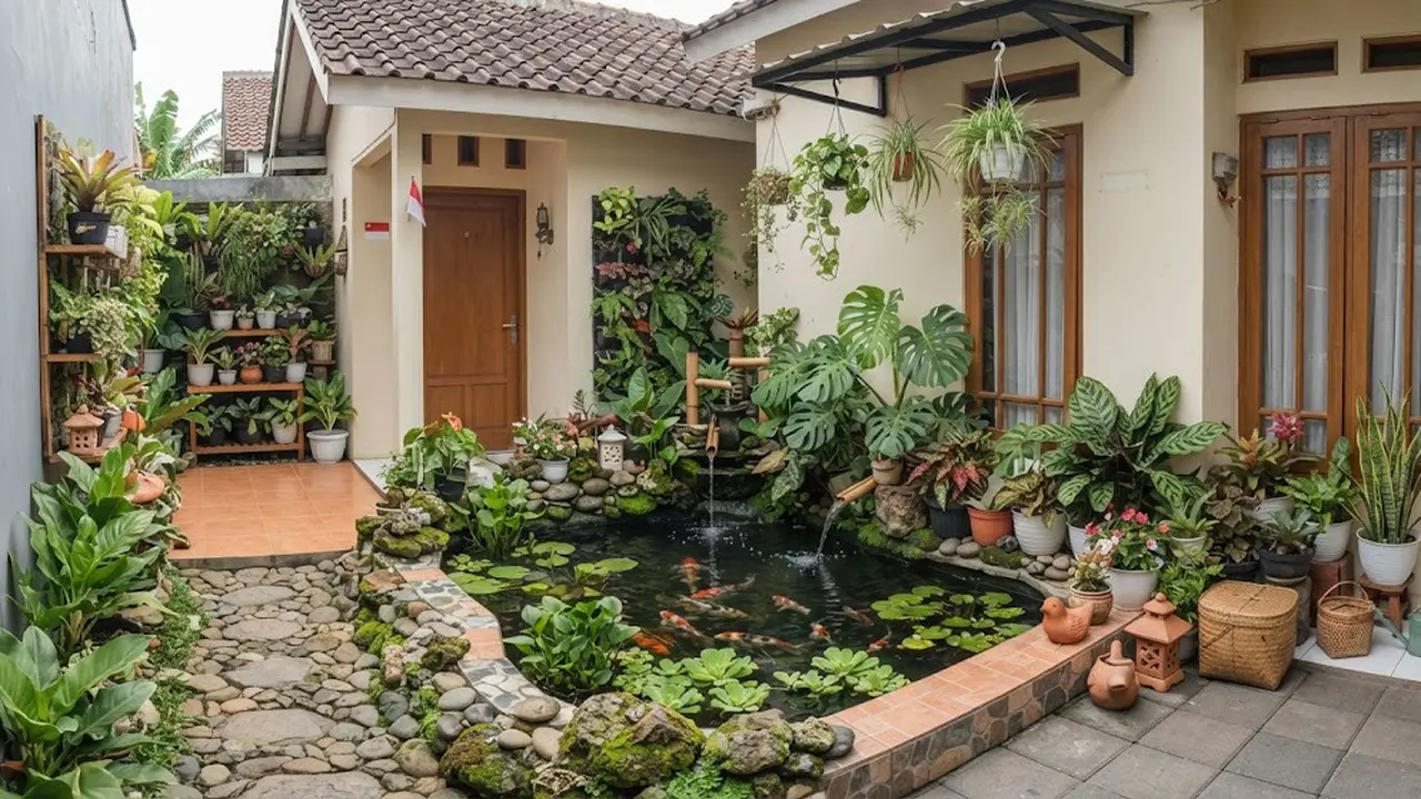 Ide kombinasi tanaman hias dan kolam ikan untuk pekarangan rumah yang sempit