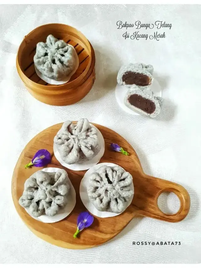 Bakpao Bunga Telang Isi Kacang Merah