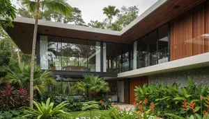 7 Desain Fasad Modern dari Perpaduan Beton, Kaca, dan Kayu, Bikin Rumah Tampak Mewah