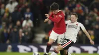 Aksi Facundo Pellistri saat MU melawan Charlton di Piala Liga Inggris (AP)