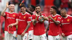 Bruno Fernandes merupakan gelandang dengan kreativitas tinggi, pekerja keras, dan mampu menyumbang banyak gol. Dalam tiga pertandingan berikutnya, MU akan melawan Man City, Tottenham, dan Liverpool. Fernandes tentu akan memainkan peranan penting untuk perebutan empat besar liga. (AFP/Adrian Dennis)