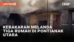 Kebakaran melanda tiga rumah di Jalan Parit Pangeran, Pontianak Utara. Kebakaran ini terjadi pada Selasa (22/10/2024)
