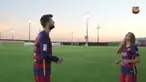 Video pertemuan Alexia Putellas striker Barcelona Ladies dengan Gerard Pique bek Barcelona.