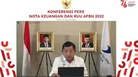 Menteri PPN/Bappenas Suharso Monoarfa dalam Konferensi Pers Nota Keuangan dan RUU APBN 2022, Senin (16/8/2021).