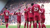 Liverpool berhasil meraih kemenangan 5-2 atas West Ham United pada laga pekan ke-28 Premier League di Stadion Anfield, Sabtu (28/02/2026) malam WIB. Satu dari lima gol The Reds disarangkan Hugo Ekitike. (AP Photo/Jon Super)