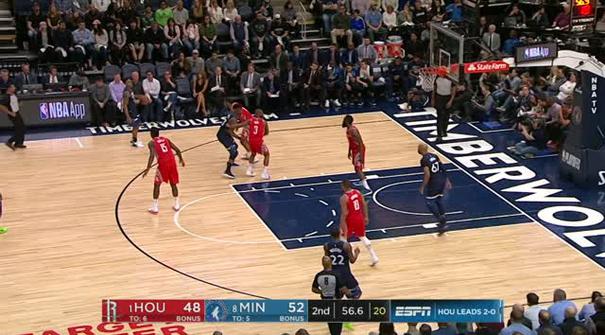 Berita video game recap NBA 2017-2018 antara Minnesota Timberwolves melawan Houston Rockets dengan skor 121-105.