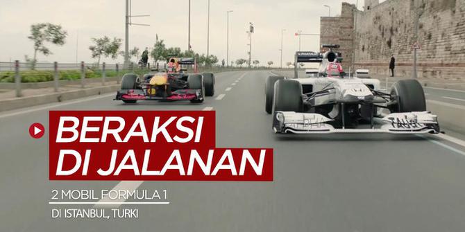 VIDEO: 2 Mobil Formula 1 Beraksi di Jalanan Kota Istanbul, Turki