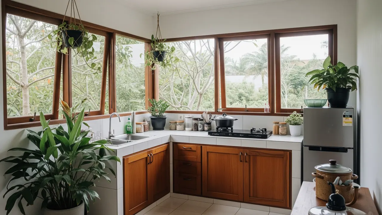 Inspirasi Dapur Kecil untuk Memasak Lama Tanpa Terasa Panas/Foto: AI Generated