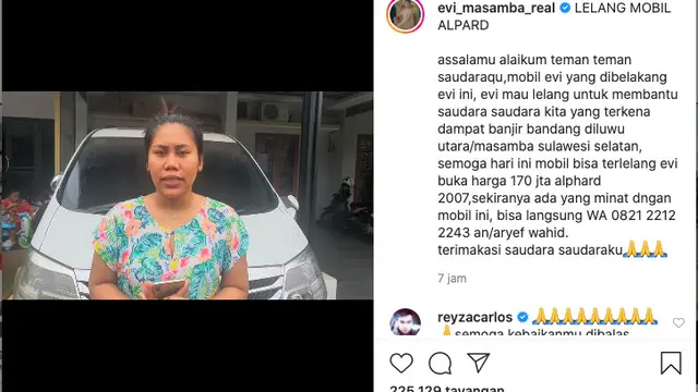 Unggahan Evi Masamba