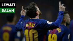 Lionel Messi sementara melewati Mohamed Salah dalam perebutan sepatu emas tahun ini.