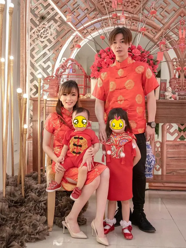 6 Outfit Kompak Keluarga Angel Eks Cherrybelle di Berbagai Acara, Dominan Merah