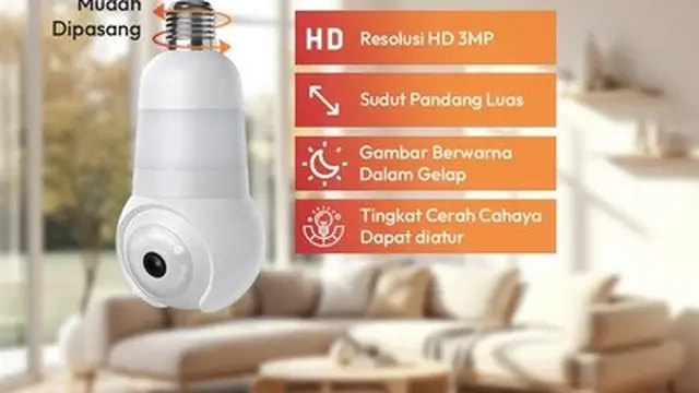 Krisbow Sync Smart IP Camera Wifi Bulb PTZ E2 3MP Putih