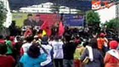 Kendati diwarnai kericuhan, tahapan Pilkada Mojokerto, Jatim, berjalan sesuai tahapan. Pasangan Wasis menggelar kampanye terbuka di Lapangan Desa Lebak Sono.