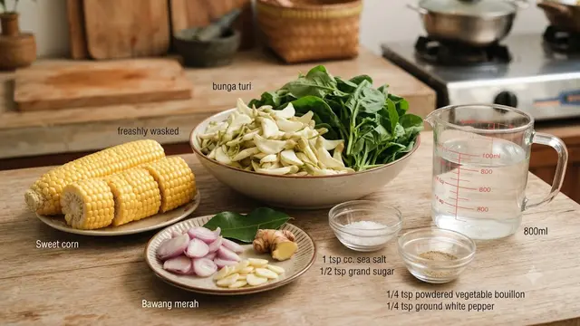 Bahan-bahan Sayur Bening Bunga Turi