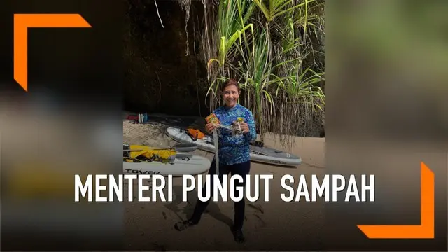 VIDEO: Gaya Menteri Susi Pudjiastuti Pungut Sampah