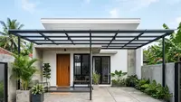 6 Model Carport Industrial dengan Atap Transparan Bikin Rumah Terang, Modern, dan Fungsional
