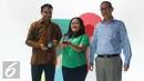(Dari kiri) Direktur Google Maps Suren Ruhela, Kepala Hubungan Kebijakan dan Pemerintah Google Indonesia Shinto Nugroho, dan Dirut PT Transportasi Jakarta Budi Kaliwono, Jakarta, Kamis (21/7). (Liputan6.com/Immanuel Antonius)