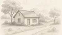 11 Sketsa Gambar Rumah dan Pemandangan yang Mudah Ditiru Pemula, Dijamin Langsung Bisa