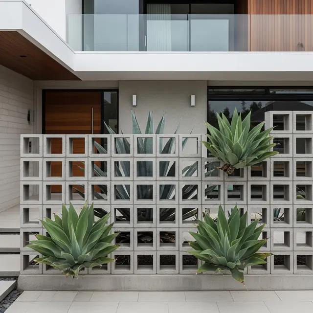 Inspirasi Roster Beton dengan Agave (AI Generated)