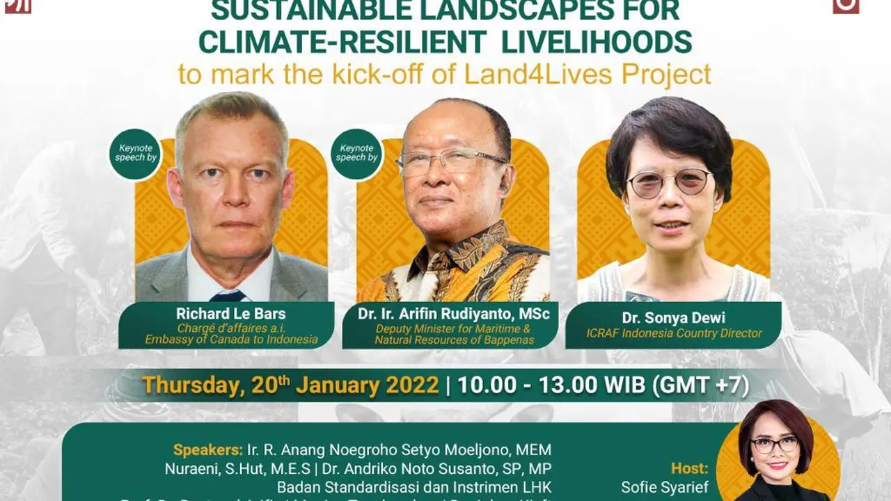 Webinar Sustainable Landscapes for Climate-Resilient Livelihoods yang juga merupakan kick-off proyek Land4Lives. (Screen Grab)