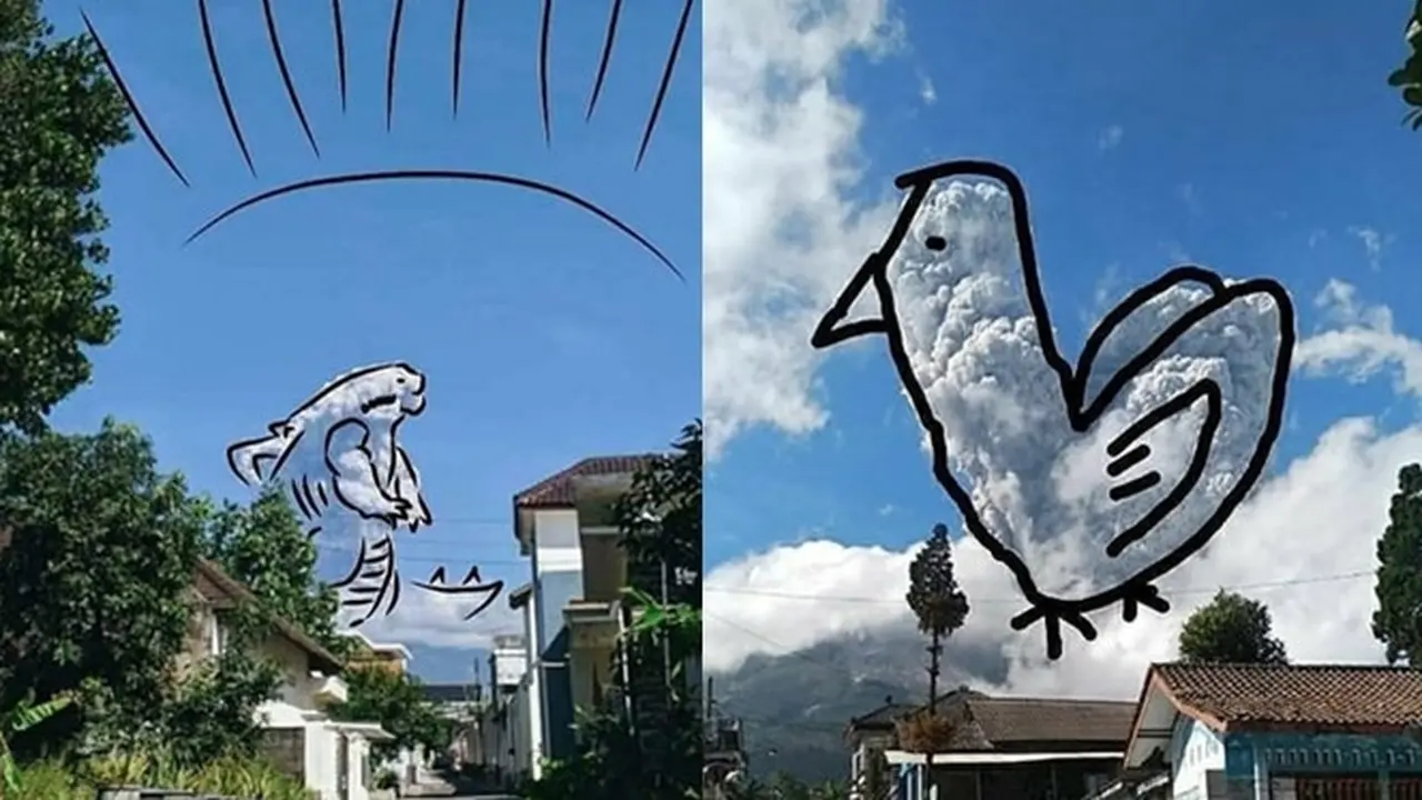 6 Kreativitas ala Netizen Edit Awan Gunung Merapi Ini Bikin Ngakak