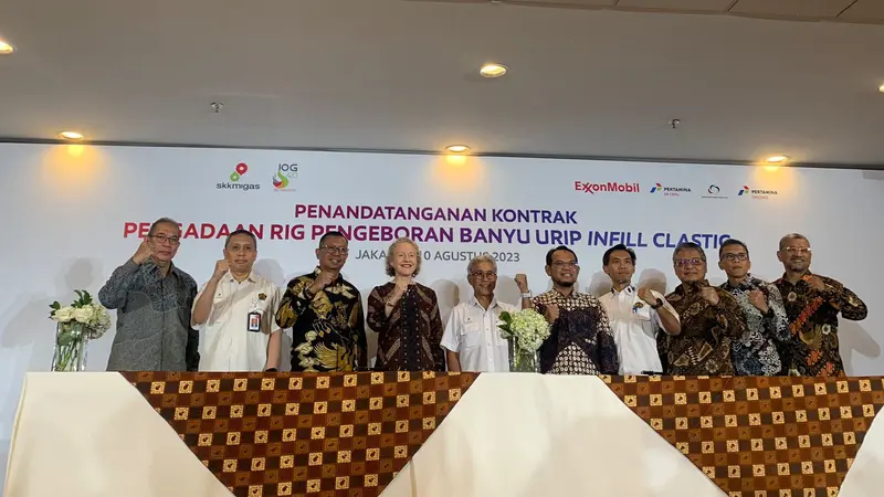 PT Pertamina Drilling Services Indonesia (PDSI) dan ExxonMobil Cepu Ltd kerja sama untuk terhadap produksi lapangan di pengeboran Banyu Urip.(Tasha/Liputan6.com)