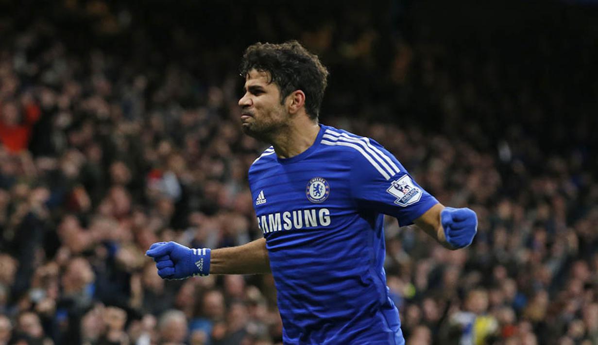 2. Diego Costa - Diboyong dari Atletico Madrid untuk menggantikan posisi Drogba. Bomber Spanyol itu musim lalu sukses mencetak 20 gol dalam 26 ajang Liga Inggris dan berhasil meraih gelar Liga Premier Inggris. (AFP/Justin Tallis)