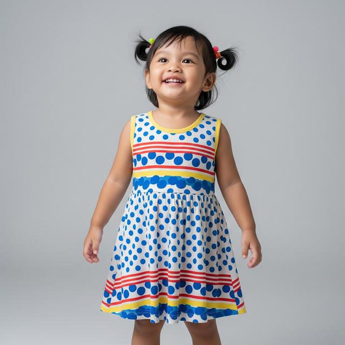 8 Model Baju Anak Perempuan 1-5 Tahun Motif Polkadot &amp; Stripe, Lucu dan Nyaman Dipakai