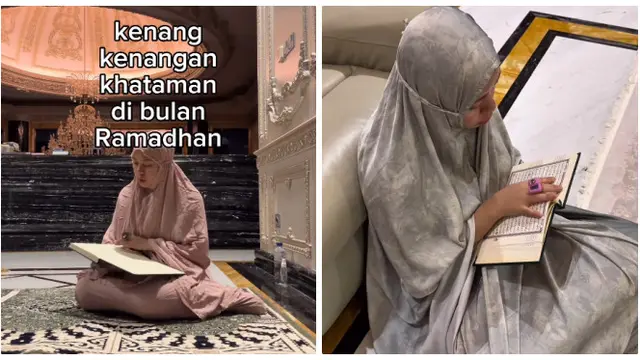 6 Potret Sohwa Halilintar Mengaji Selama Bulan Ramadan, Khatam Al-Quran di Hari ke-25