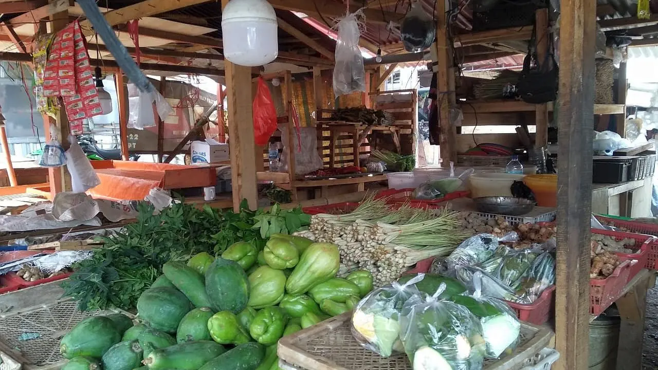 Pantauan Liputan6.com di Pasar Griya Bukit Jaya, Bogor. (Ine Vania Putri)
