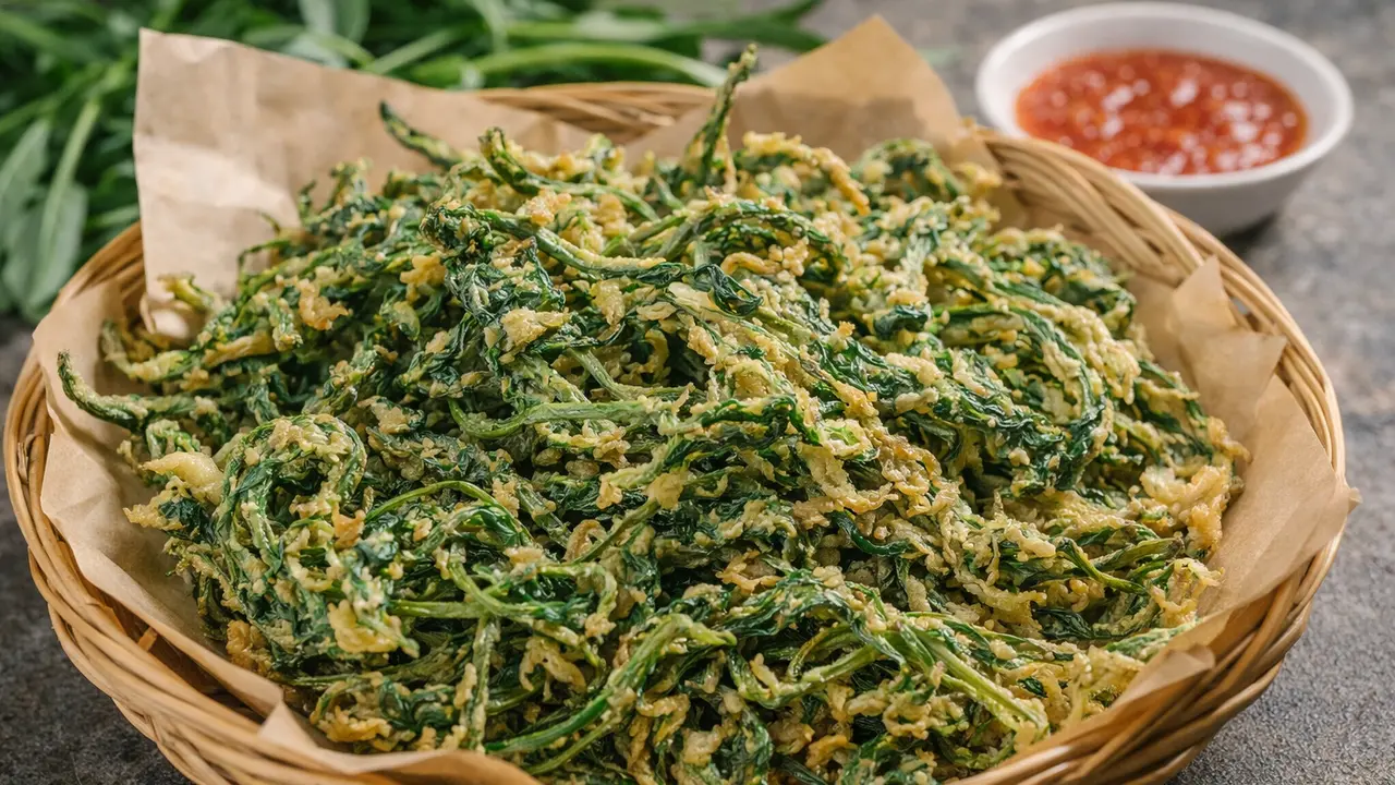 Kangkung crispy tanpa tepung terigu (Foto: ChatGPT)