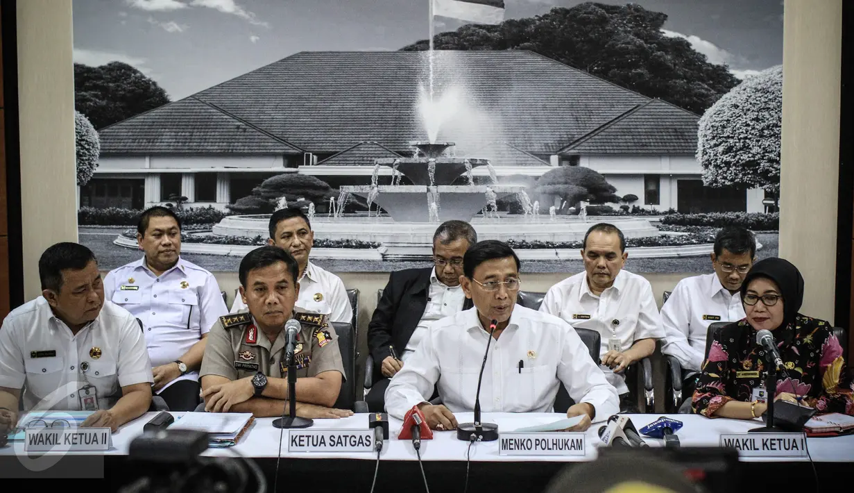 Suasana Konferensi tentang Saber Pungli di Jakarta, Kamis (24/11). Wiranto juga menjelaskan, bahwa Satgas ini terbuka terhadap masukan dan pelibatan masyarakat secara langsung. (Liputan6.com/Faizal Fanani)