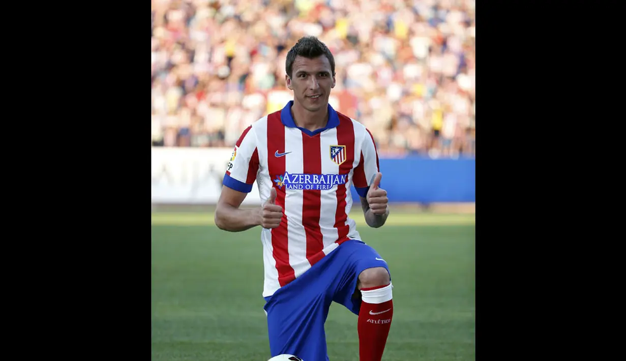 Mario Mandzukic merupakan pemain terbaik Kroasia 2012 dan 2013. Pria kelahiran 21 Mei 1986, memutuskan berlaga di Atletico Madrid pada 24 Juli 2014. (REUTERS/Juan Medina)
