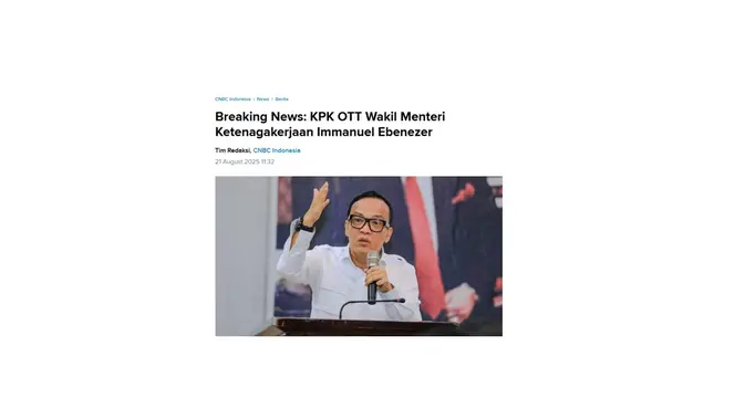<p>Cek fakta artikel Noel sebut uang suap dibagi dua dengan Jokowi</p>