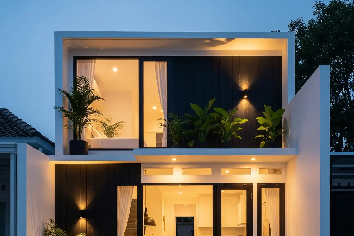 9 Desain Rumah Kecil Minimalis Kombinasi Warna Putih dan Hitam, Elegan di Lahan Terbatas