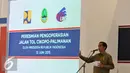 Presiden Jokowi memberikan sambutan saat peresmian pengoperasian jalan Cikopo-Palimanan, Jawa Barat, Sabtu (13/6/2015). Jalan Tol sepanjang 116,754 km ini merupakan jalan tol terpanjang di Indonesia. (Liputan6.com/Johan Tallo)