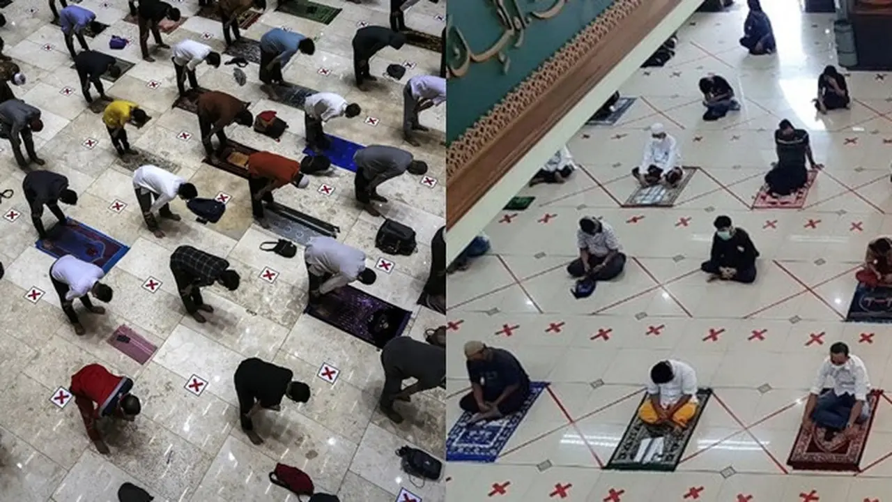 6 Potret Salat Tarawih di Berbagai Wilayah Saat Pandemi, Tetap Jaga Jarak