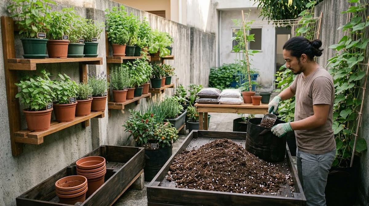 Cara Membuat Halaman Sempit Jadi Kebun Produktif Estetik