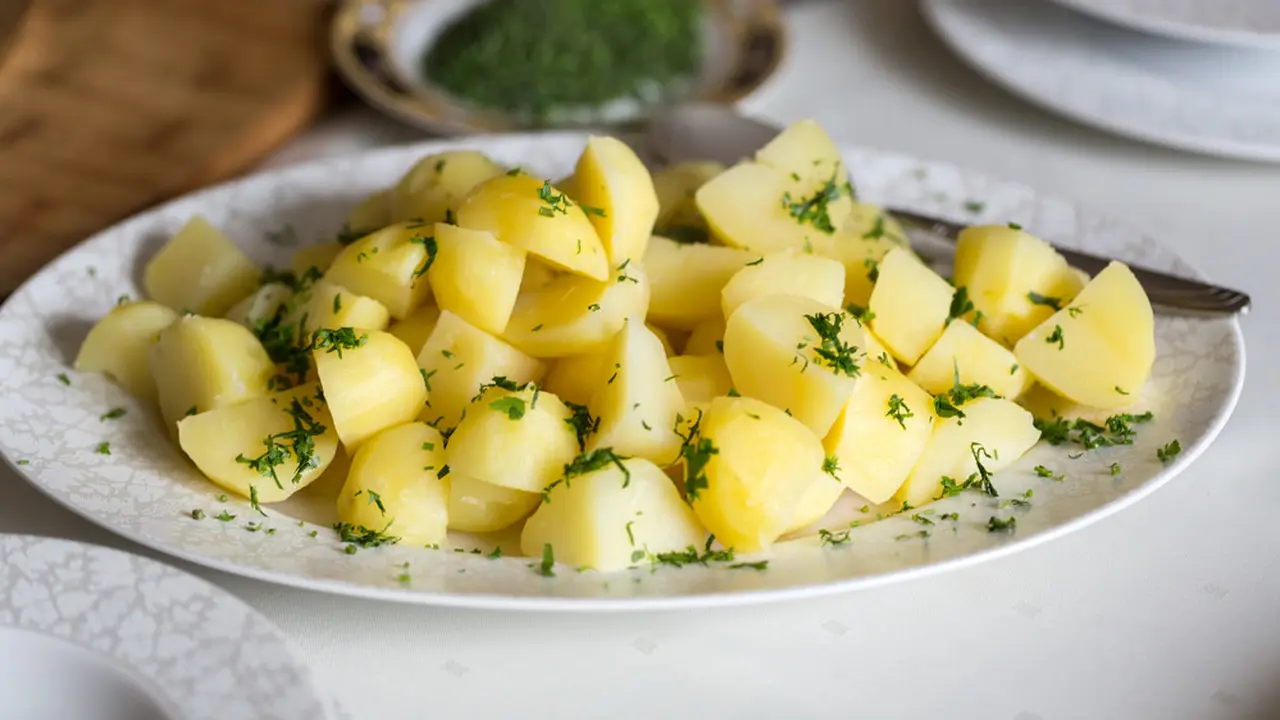 steamed potato garlic