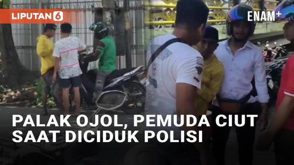 VIDEO: Palak Ojol di Banjarmasin, Pemuda Ciut Saat Diciduk Polisi