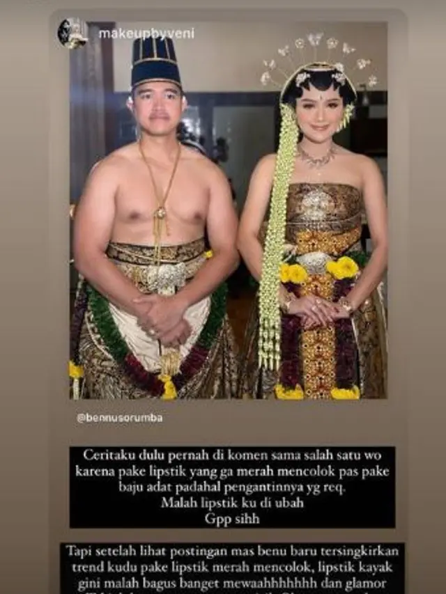 Riasan Pengantin Erina Gudono Kreasi Bennu Sorumba Dipuji, Dianggap Berhasil Putus Mitos