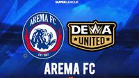 BRI Super League: Arema FC vs Dewa United. (Bola.com/Wiwig Prayugi)