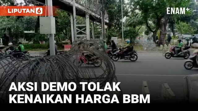 Polisi bersiaga antisipasi aksi unjuk rasa yang dilakukan berbagai elemen masyarakat terkait penolakan kenaikan harga BBM. Selasa (6/9) situasi di sekitar patung kuda Jakarta masih kondusif.