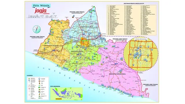 Peta Obyek Wisata Yogyakarta