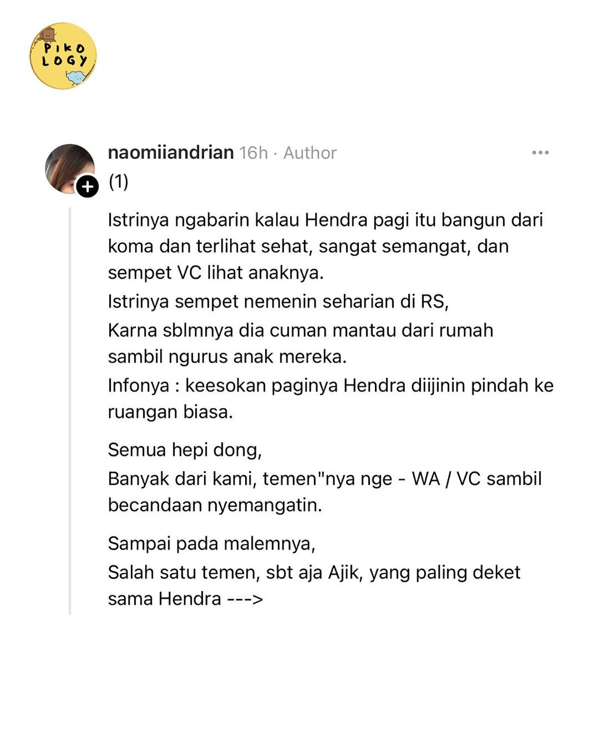 Cerita Haru Pria Bangun dari Koma Dikira Sehat Ternyata Pamitan Terakhir, Kisahnya Bikin Mewek